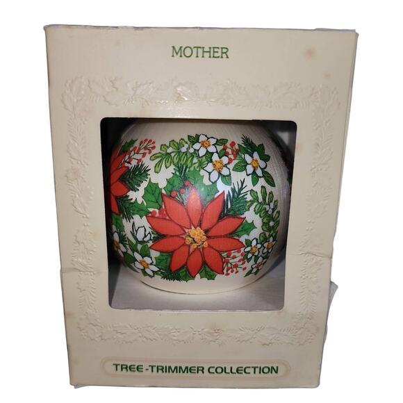 Vintage 1980 Hallmark Keepsake Unbreakable satin mother Satin Ball Ornament - Picture 2 of 7
